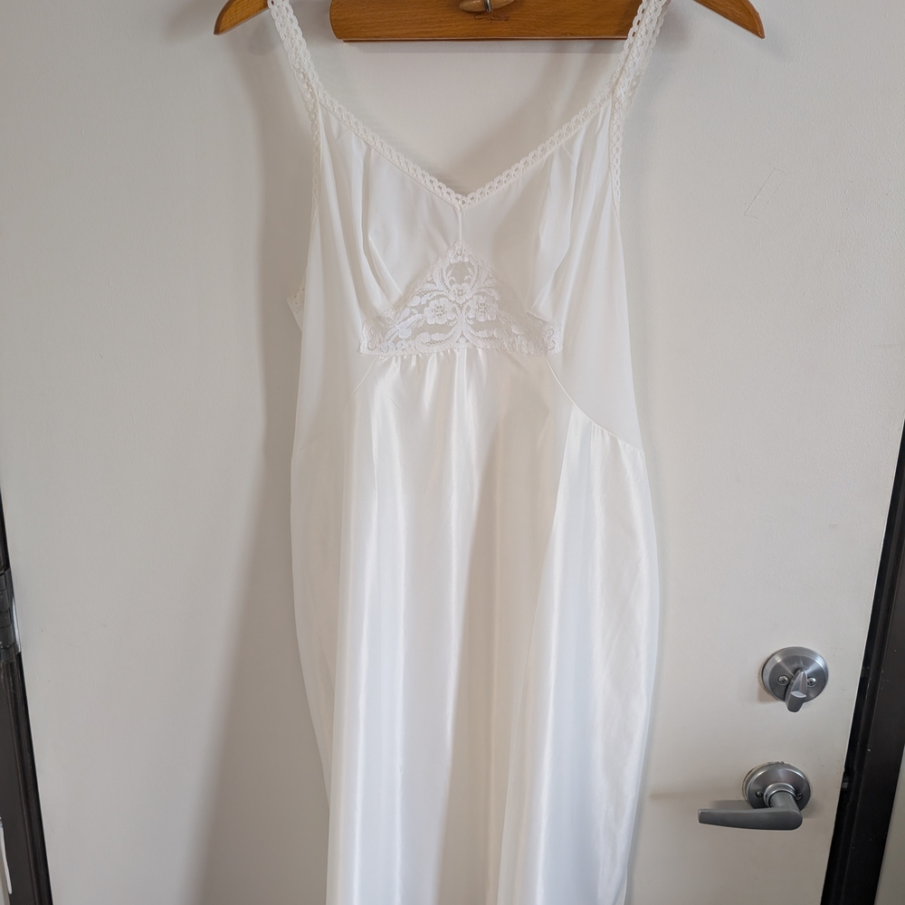 White Lace-Trim Satin Slip - Women Intimates & Sleepwear